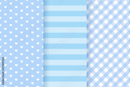 Baby boy pattern. Baby shower seamless texture. Vector. Blue pastel childish background. Cute textile print for invitation, invite template, card, birth party, scrapbook. Flat design illustration