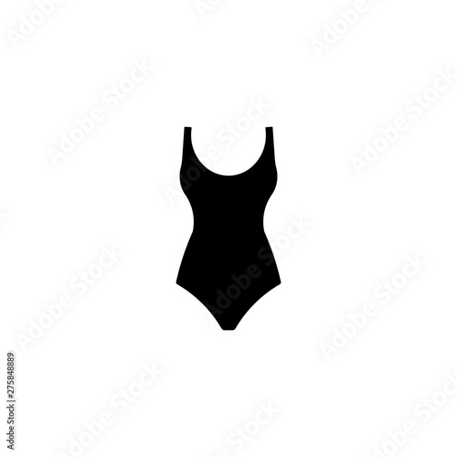  Black swimsuit icon. Bathing suit. Vector illustration. Isolated.	