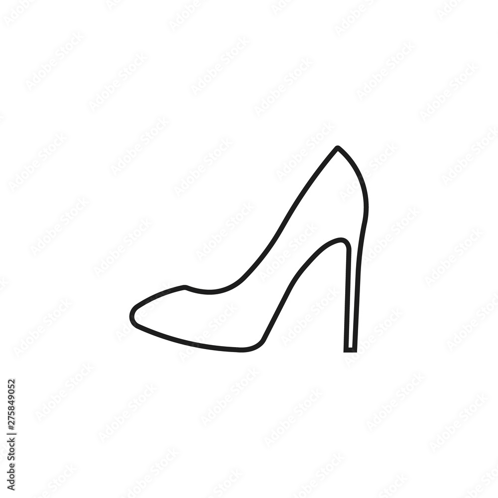 Woman shoe icon. Vector illustration. Line style. Woman shoe icon. Vector illustration. Line style.