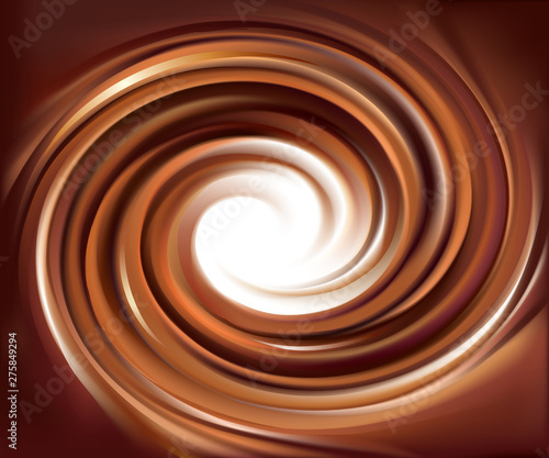 Vector background of swirling creamy chocolate texture