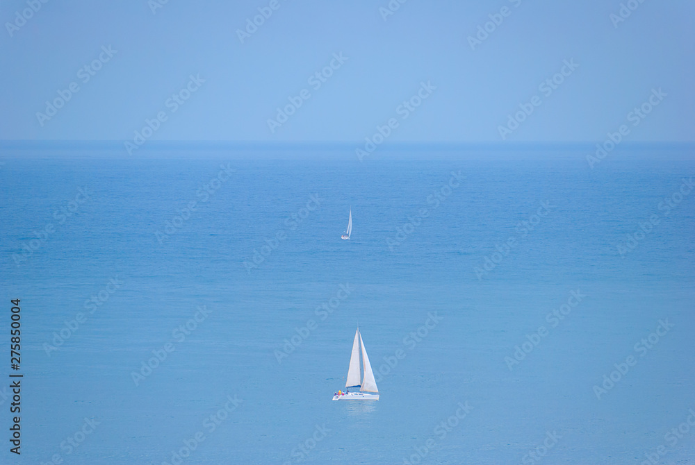 Boat sailing on opened sea