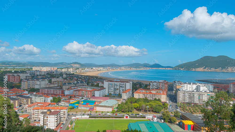 Fototapeta premium Aerial view of beautiful city of Laredo, Cantabria, Spain