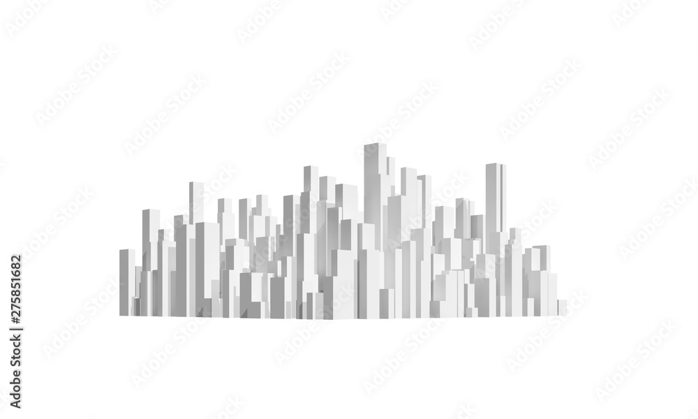 Abstract city block isolated on white. 3d Abstract city block isolated on white. 3d