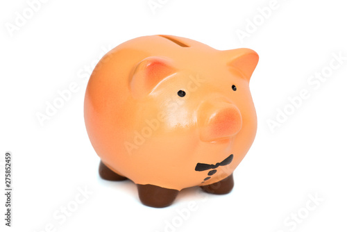 Piggy bank isolated on white background. Classic pig bank, Isolated on white a background