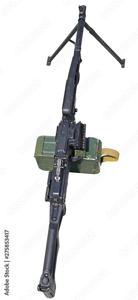 Machine gun on white Machine gun on white