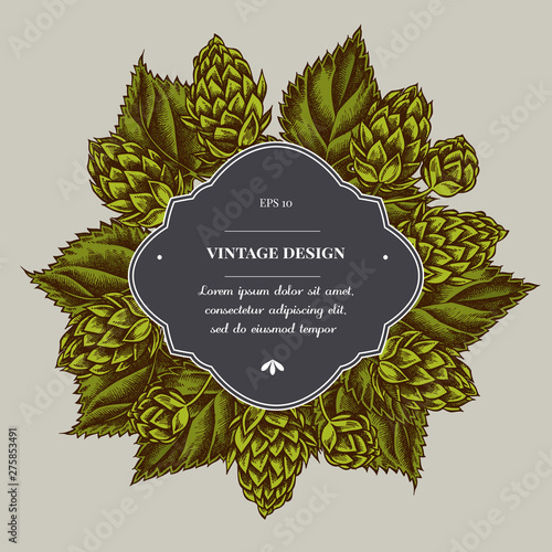 Badge over design with hop