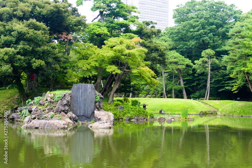 japanese garden with pond