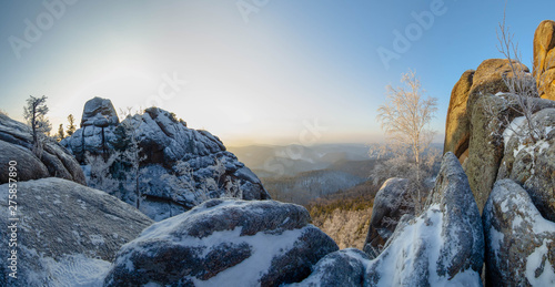 Panoramic view in Stolby National Reserve, Krasnoyarsk photo