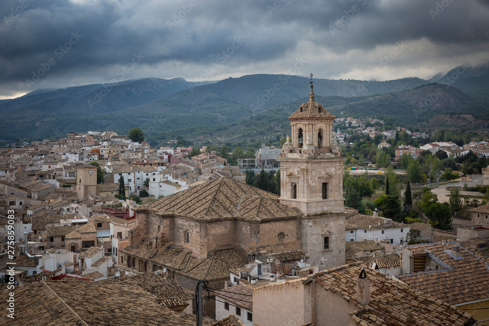 a view over Caravaca de la Cruz holy city, province of Murcia, Spain