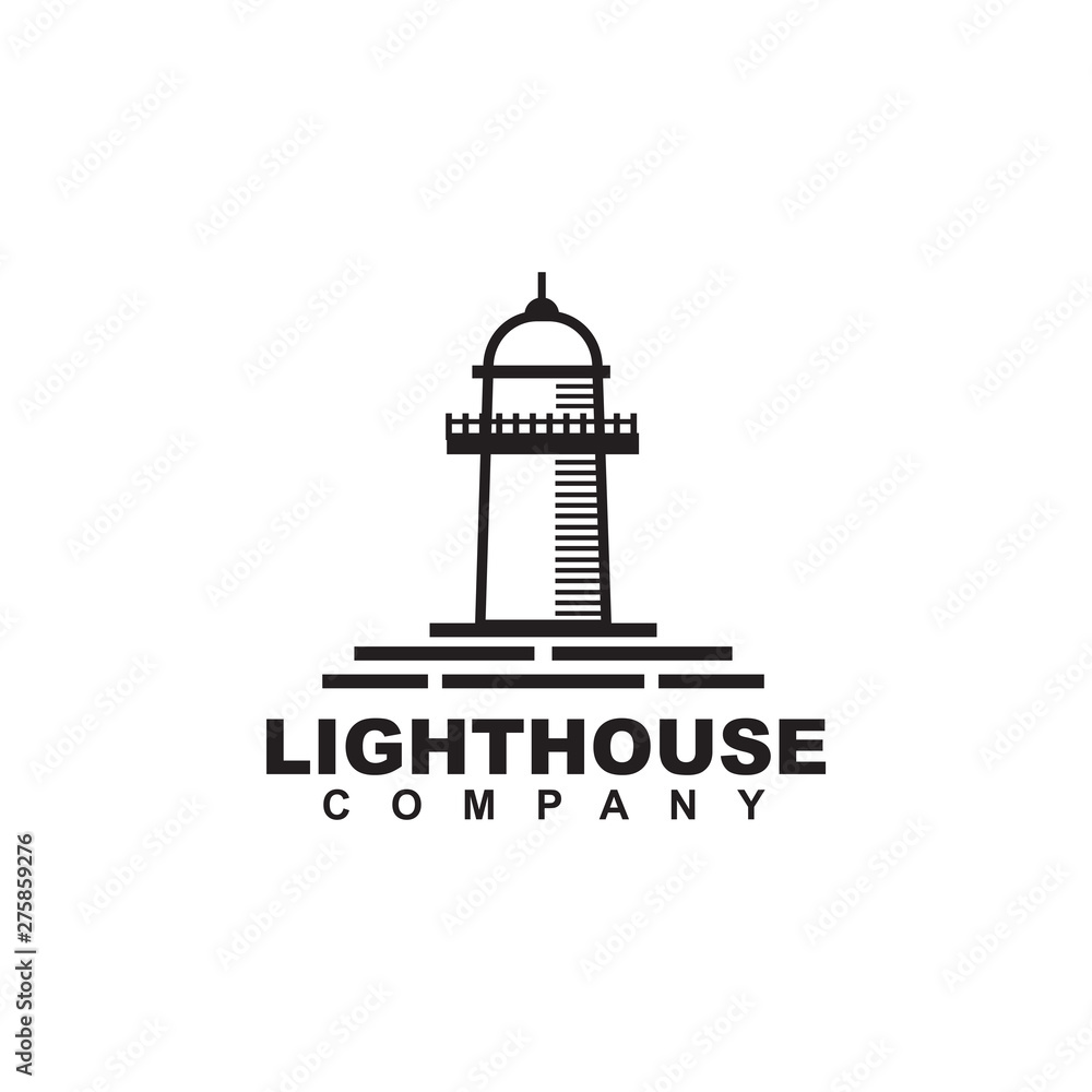 Simple lighthouse logo icon design vector template