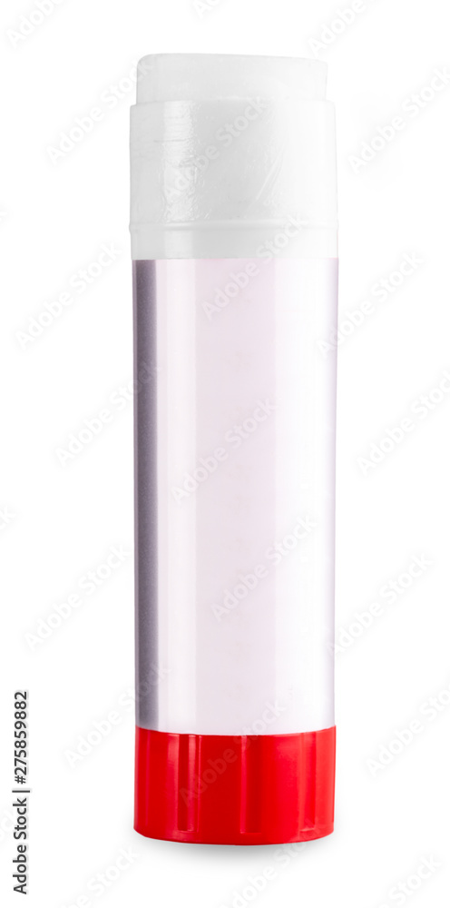 The opened paper glue stick isolated on white background The opened paper glue stick isolated on white background