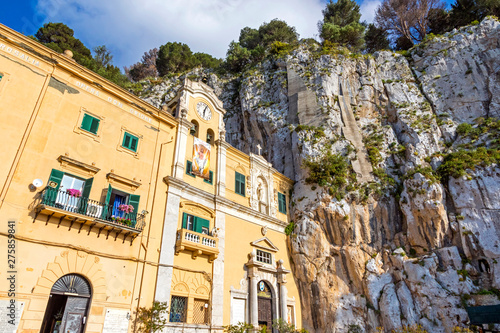 Sanctuary of Santa Rosalia (Italian: Santuario di Santa Rosalia) in Palermo, Sicily, Italy. Located inside a ravine of rock, almost on the top of Mount Pellegrino photo