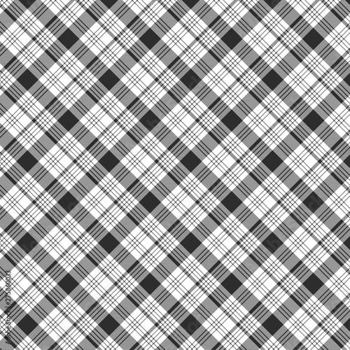 Tartan Pattern in Black and White . Texture for plaid, tablecloths, clothes, shirts, dresses, paper, bedding, blankets, quilts and other textile products. Vector illustration EPS 10