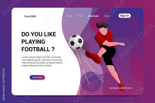 playing football landing page background vector