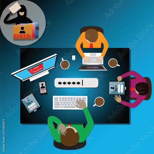 Security network concept,People need to know the hacker,what's hacker wants - vector