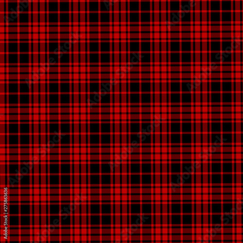 Tartan Pattern in Black and Red. Texture for plaid, tablecloths, clothes, shirts, dresses, paper, bedding, blankets, quilts and other textile products. Vector illustration EPS 10