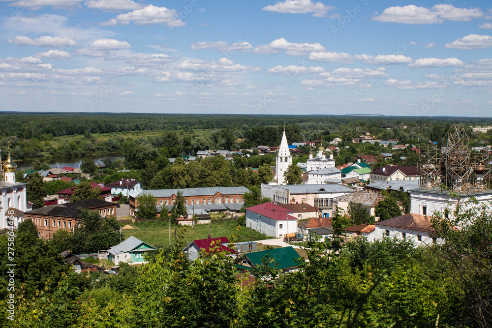 Panorama of Gorokhovets in Russia on a clear summer day