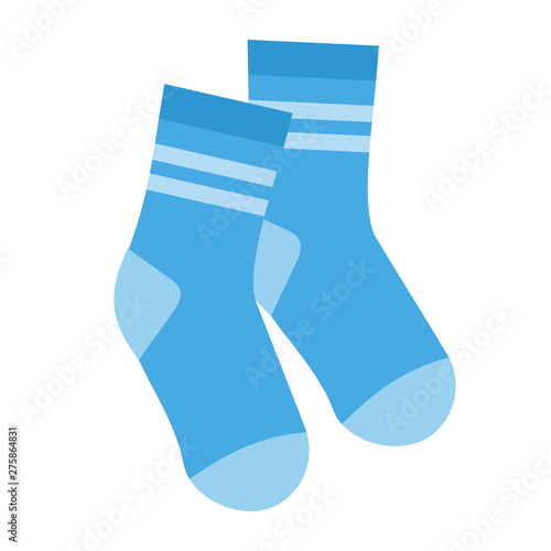 Pair of socks, flat style on white background photo