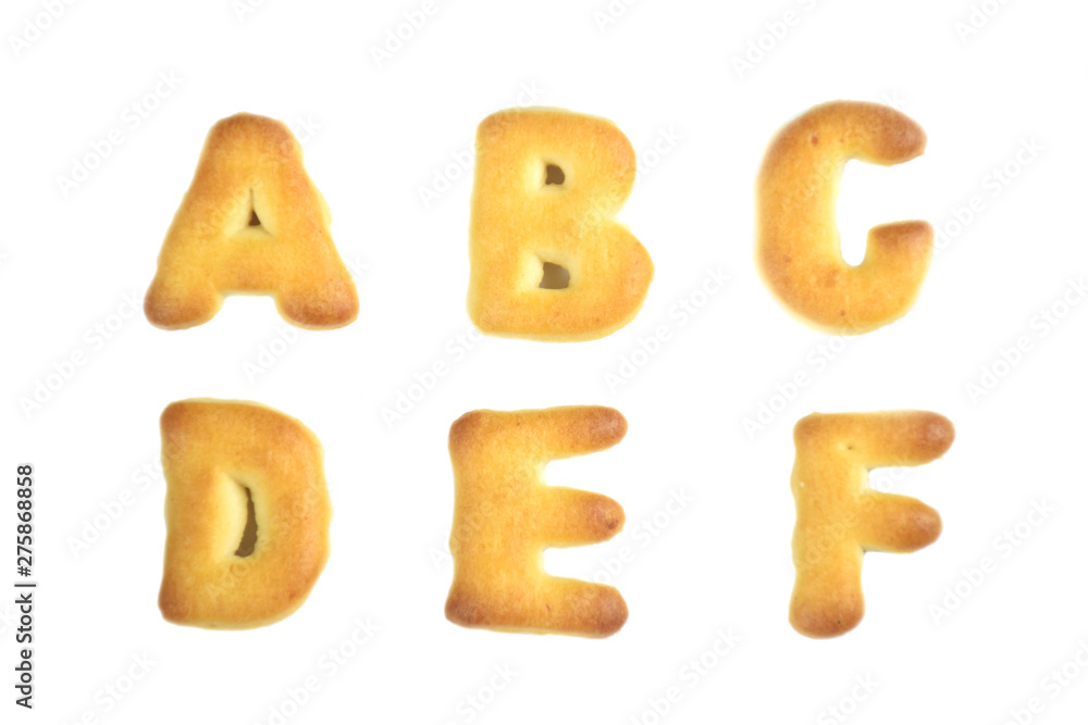 cookies alphabet isolated on white background