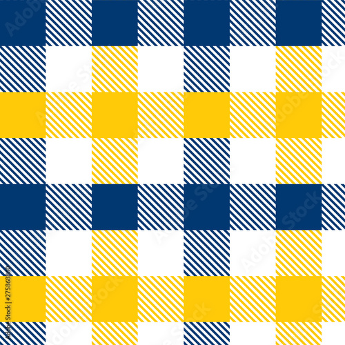 Quadro su tela Blue and Yellow Gingham pattern