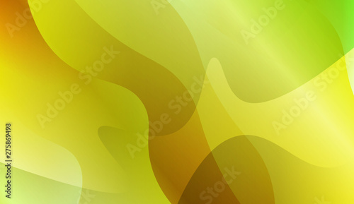 Abstract Background With Wave Green Yellow Gradient Shape. For Futuristic Ad, Booklets. Vector Illustration with Color Gradient