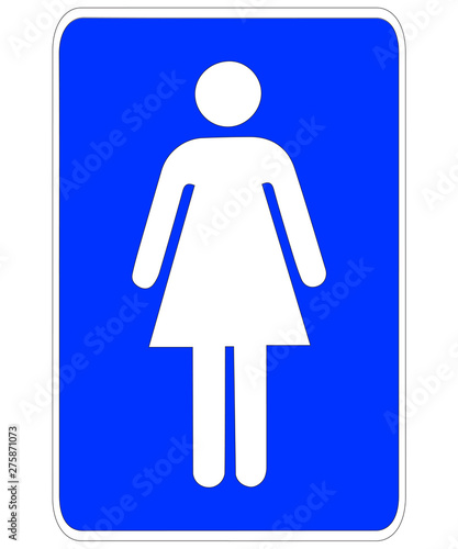 a lady toilet sign on white background