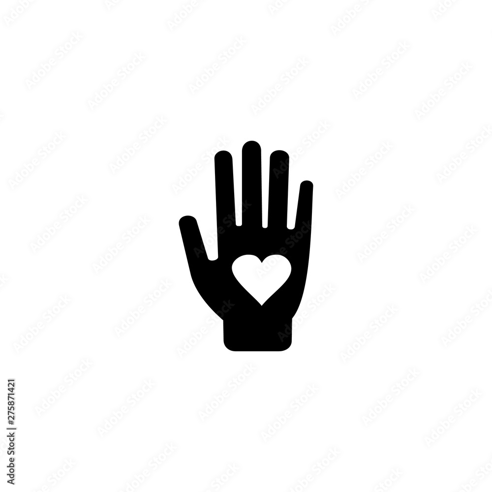 Hand with heart icon