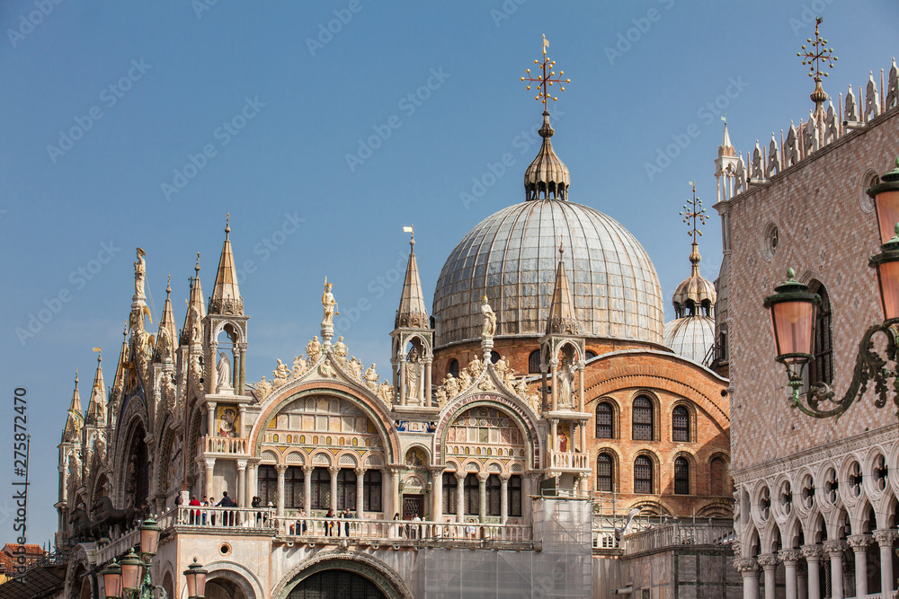Details of the Saint Mark Basilica built in 1092 in Venice