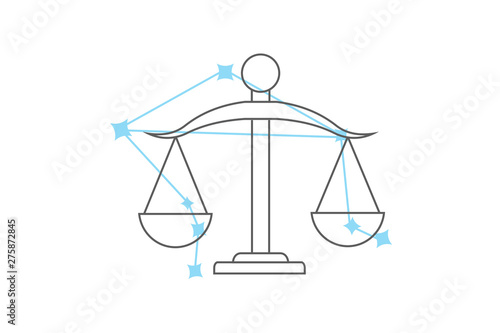 Zodiac signs Libra. line icon. Simple element illustration. pisces outline icon from zodiac concept.