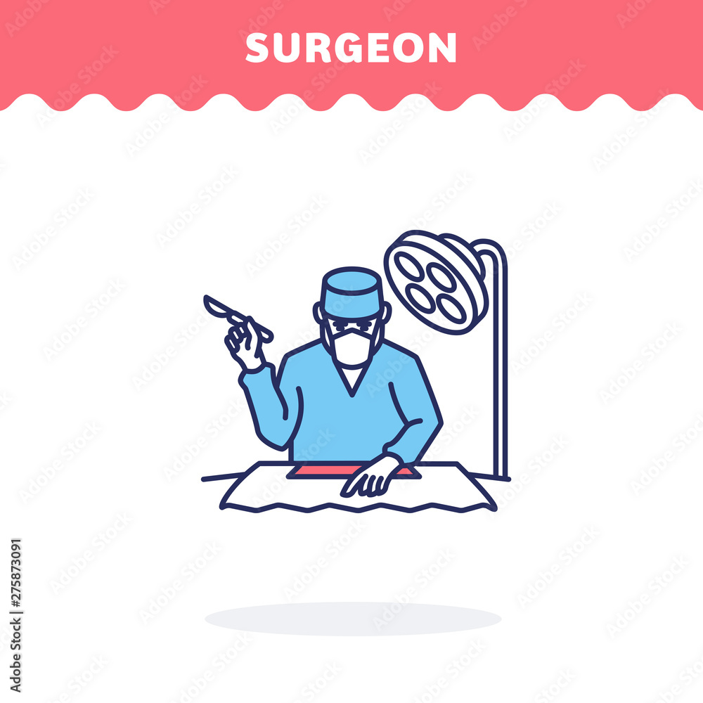 surgeon icon, vector. Fill and line. Flat design. Ui icon