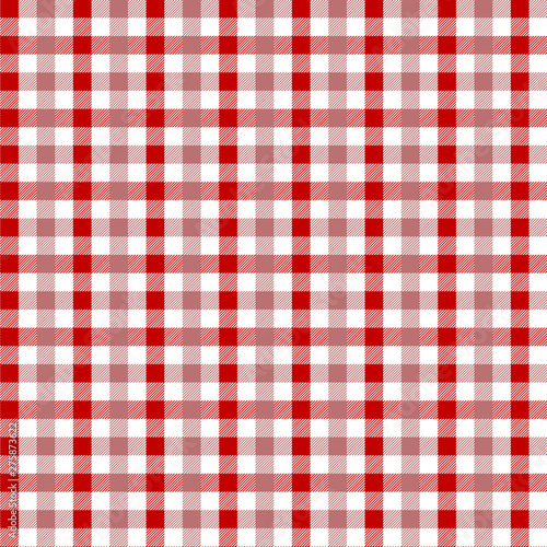 Red Gingham pattern. Texture from rhombus/squares for - plaid, tablecloths, clothes, shirts, dresses, paper, bedding, blankets, quilts and other textile products. Vector illustration EPS 10