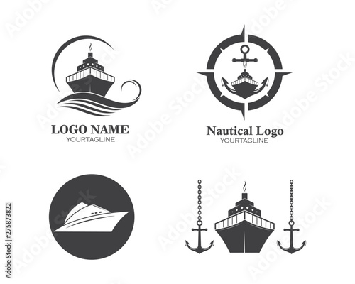cruise ship Logo Template vector icon illustration design