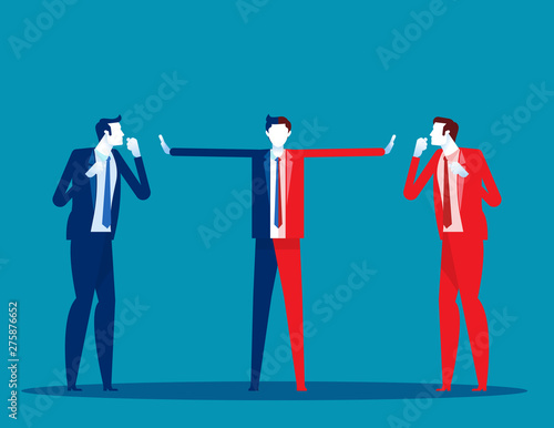 Serious trade tension or trade war. Concept business financ and economy war vector illustration, Between USA and China, Depicts trade deficit,