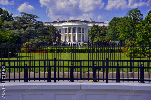 The White House in Washington DC, is the home and residence of the President of the United States of America and popular tourist attraction, USA