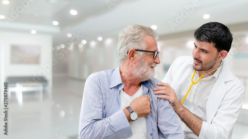 Patient visits doctor at the hospital. Concept of medical healthcare and doctor staff service.