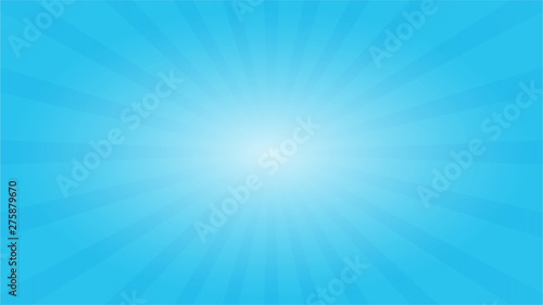 Abstract blue sky background with Starburst effect. and Sunburst beams element.
