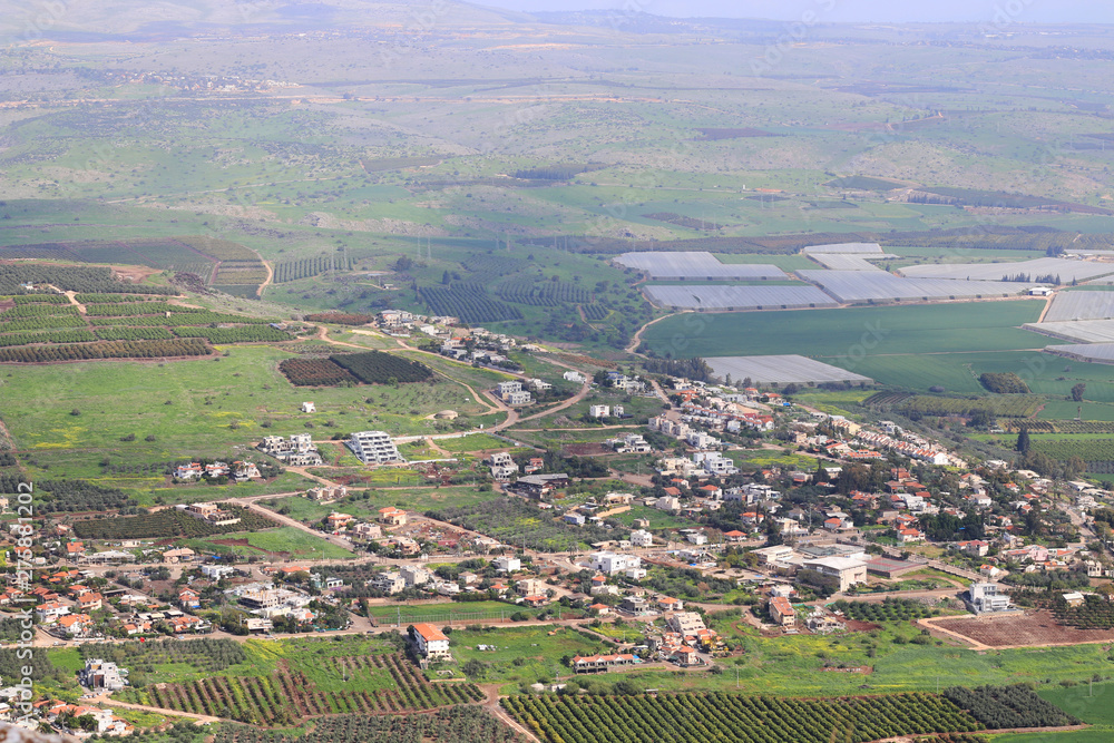 View of Hamaam village from Mount Arbel, Israel