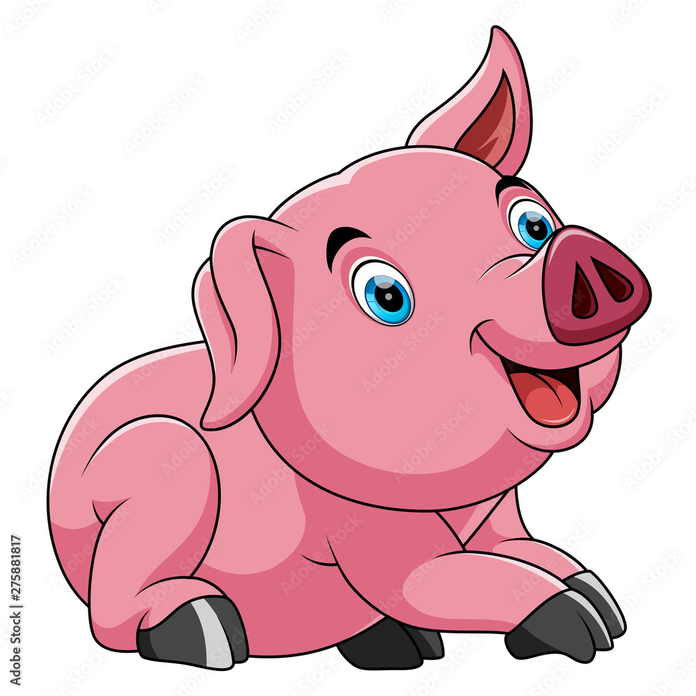 Fototapeta premium cute pretty pig cartoon