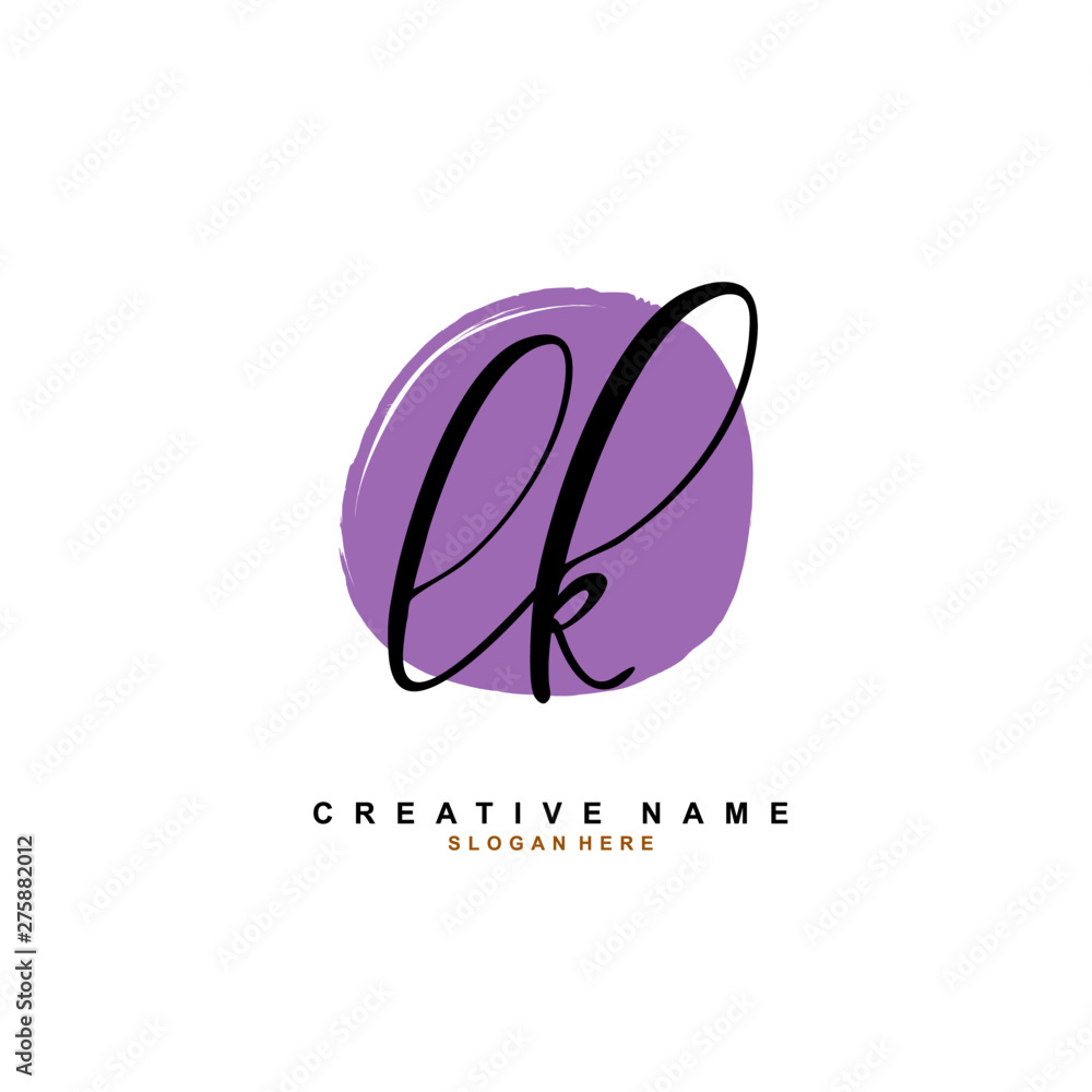 Obraz premium L K LK Initial logo template vector. Letter logo concept