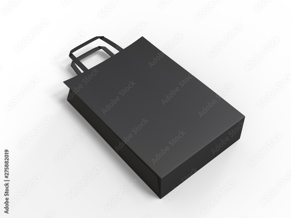 Blank template of shopping Paper Bag 3d illustration for branding design and mock up. Blank template of shopping Paper Bag 3d illustration for branding design and mock up.