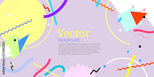 Geometric 80s style abstract background pattern for greeting card or presentation