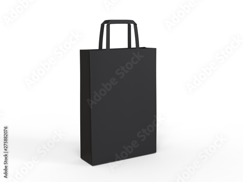 Blank template of shopping Paper Bag 3d illustration for branding design and mock up.