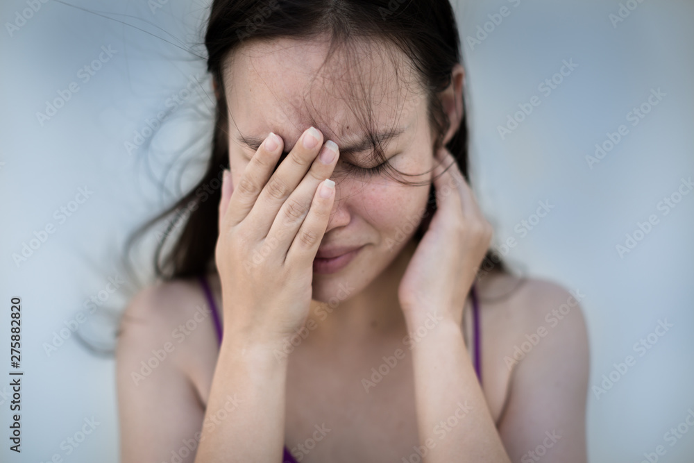 Portrait of a sad woman crying. Portrait of a sad woman crying.