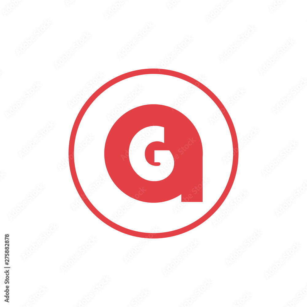 vector illustration letter a negative space letter g icon logo design vector illustration letter a negative space letter g icon logo design