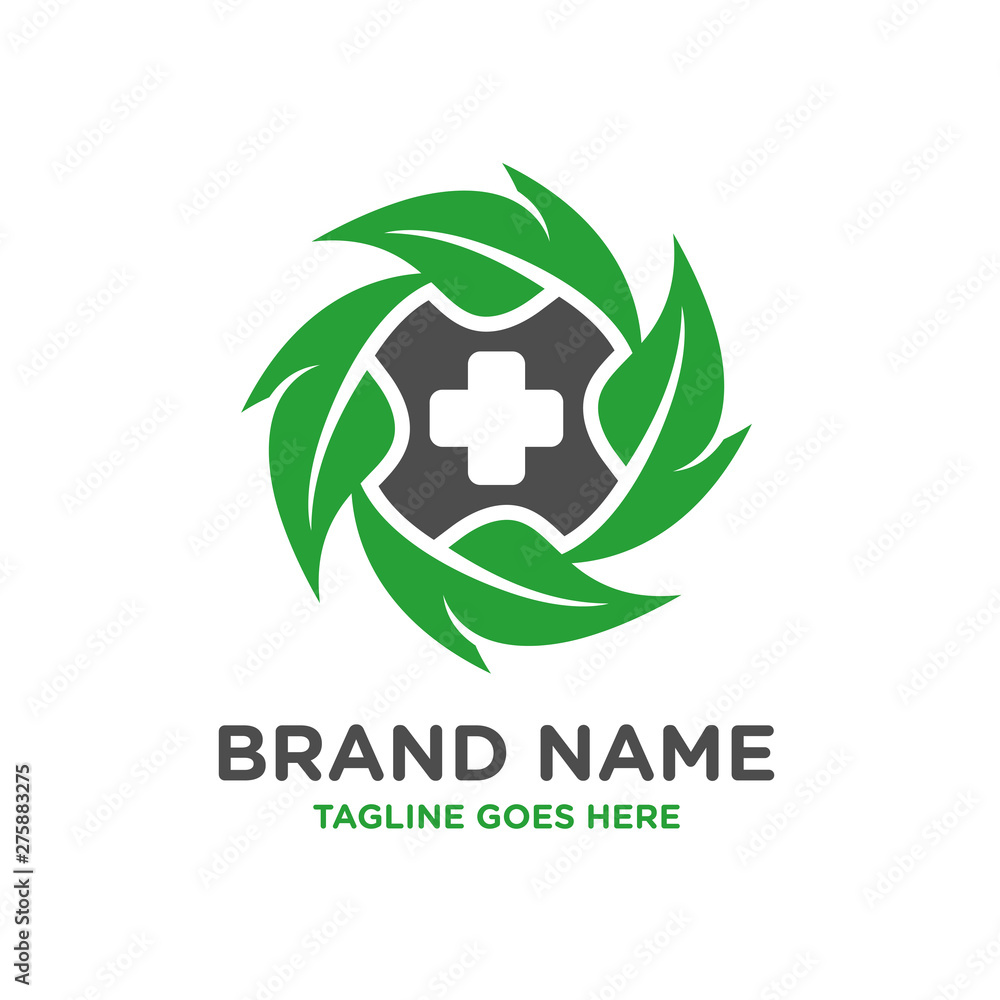 Fototapeta premium natural medical logo design template