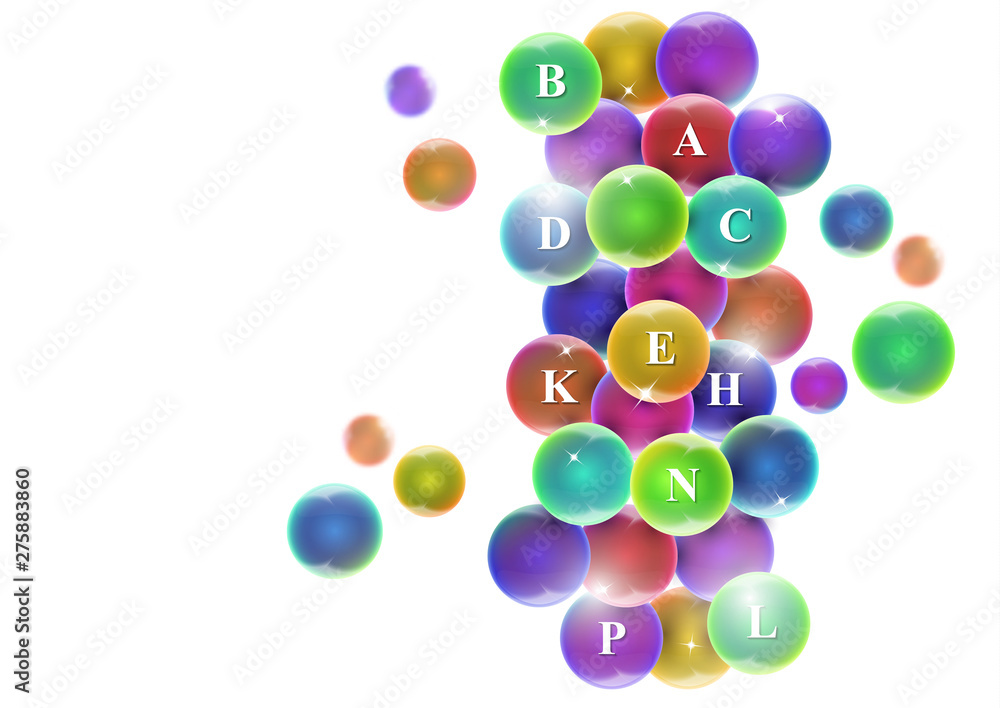 Vitamin complex. Colorful pill capsules. Icon of various vitamins in bright colors of the rainbow. Medical image, creative design. Vitamin complex. Colorful pill capsules. Icon of various vitamins in bright colors of the rainbow. Medical image, creative design.