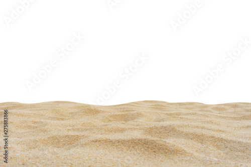 Beautiful beach sand isolated on white background.