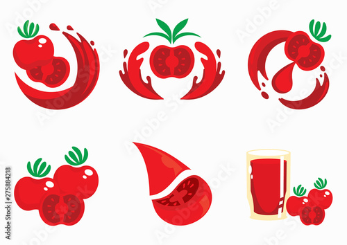 fresh tomato juice vector illustration