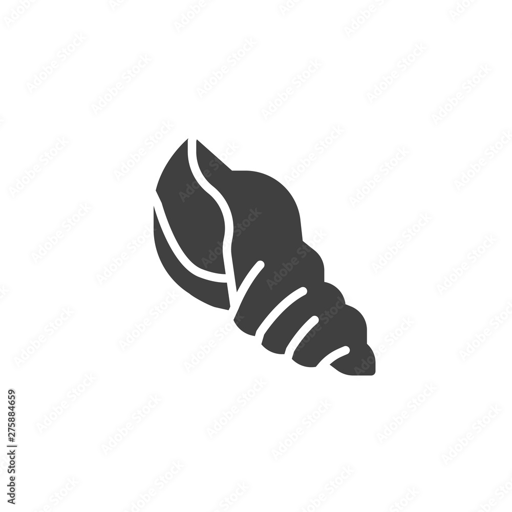 Spiral seashell vector icon. filled flat sign for mobile concept and web design. Sea shell mollusk glyph icon. Symbol, logo illustration. Vector graphics Spiral seashell vector icon. filled flat sign for mobile concept and web design. Sea shell mollusk glyph icon. Symbol, logo illustration. Vector graphics