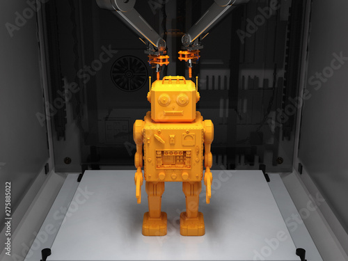 robot tin toy printing photo